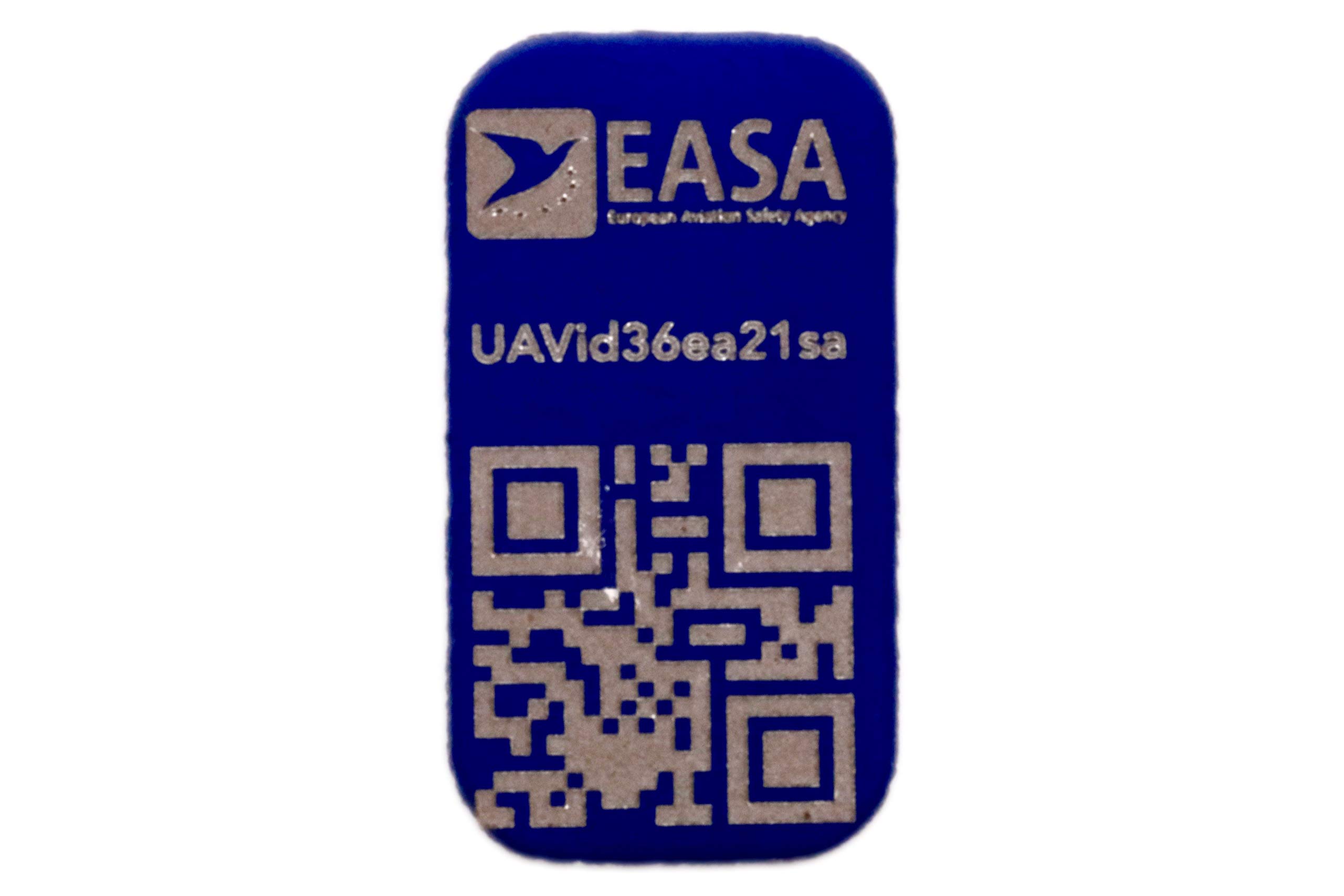 Placa De Matrícula Para Drones En 30x10mm Para E-ID Con Logo EASA, Número De Registro, Insignias Para Drones Con Grabado Láser, Aluminio Anodizado Plateado, Hasta 3 Líneas