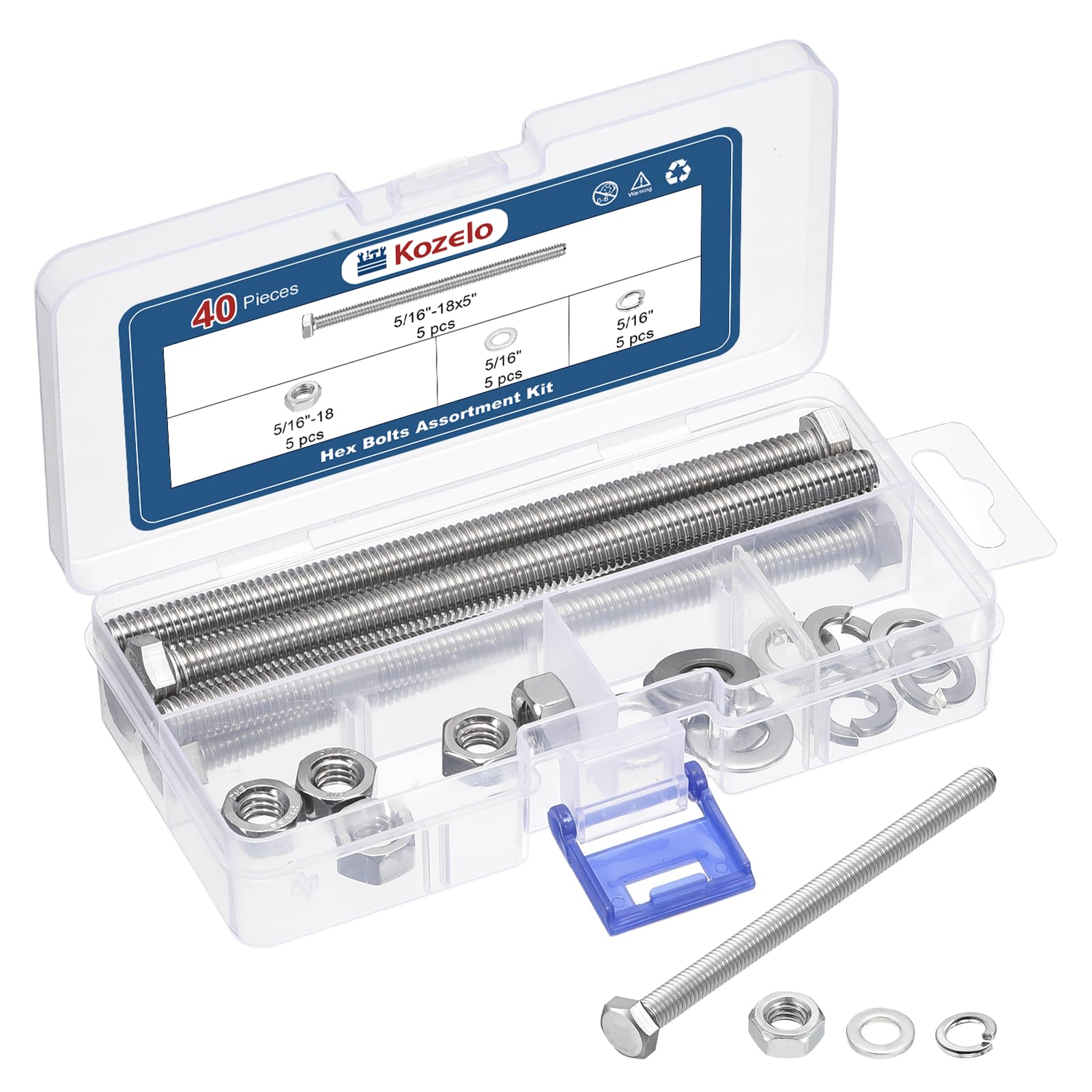 Kozelo 20 Pcs Bolts and Nuts Washers Kit