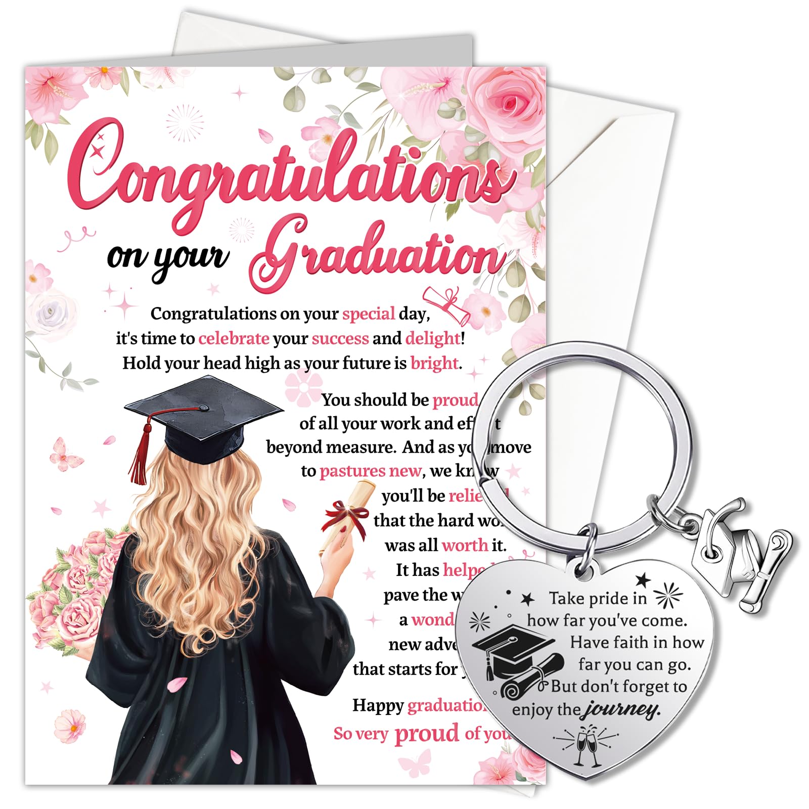 HOWAF Graduation Cards Female, Congratulations Card with Keyring, Graduation Gifts for Her, Daughter, Granddaughter, Niece, Sister, Friends, Woman, Girls โ image 1
