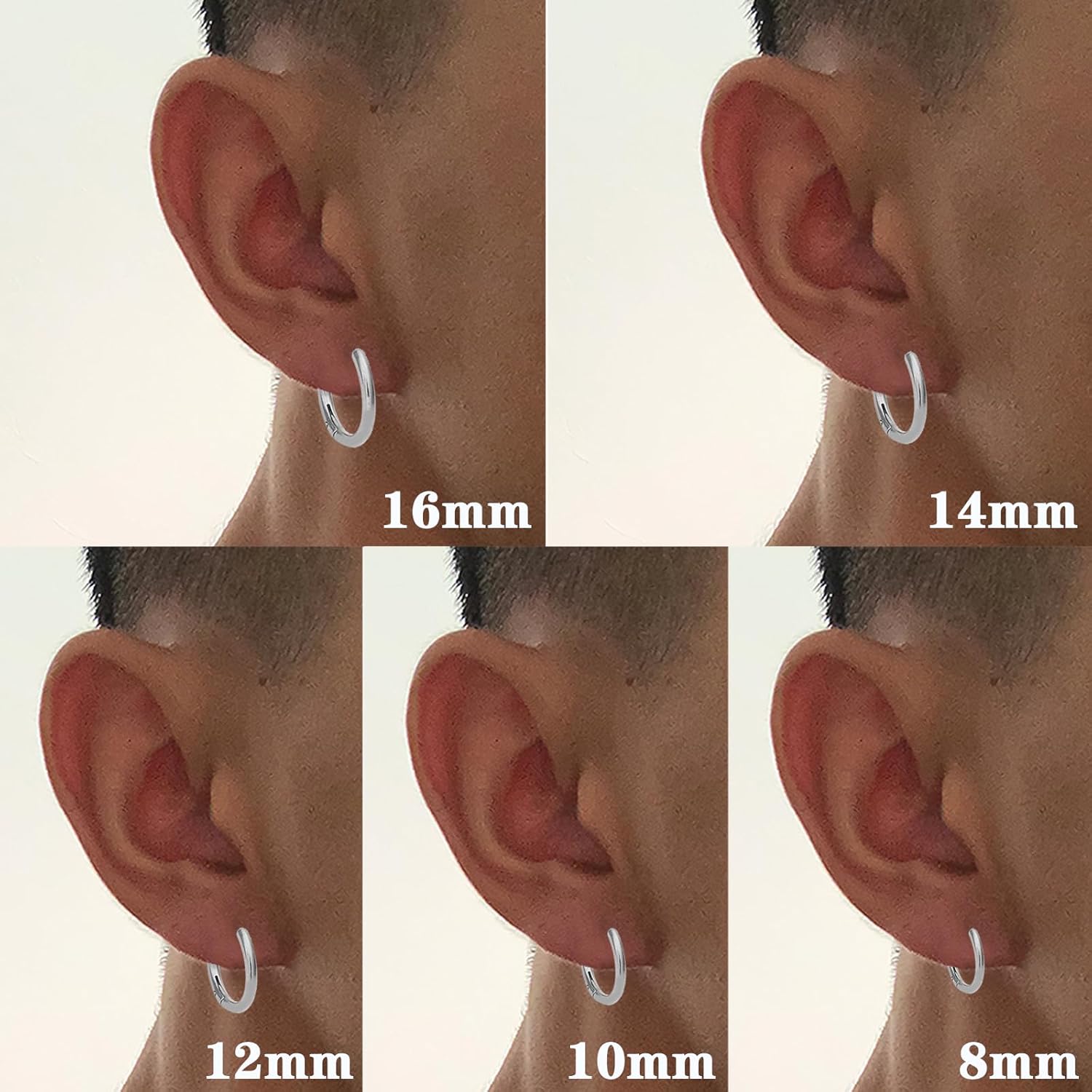 NEWITIN 10 Pieces Gold Clip On Earrings for Men Stainless Steel Hoop Earring Non Piercing Fake Earring Unisex Clip on Hoop Earrings for Women Men - Image 4