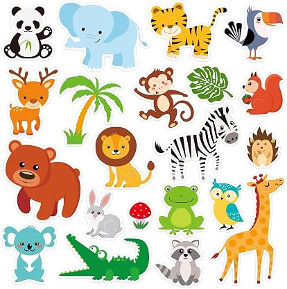 20 PCS Jungle animals Thick Gel Clings Safari Window Gel Clings Decals Stickers for Kids Toddlers and Adults Home Airplane Classroom Nursery Zoo Animals Party Supplies Decorations por Artista não identificado — capa do álbum