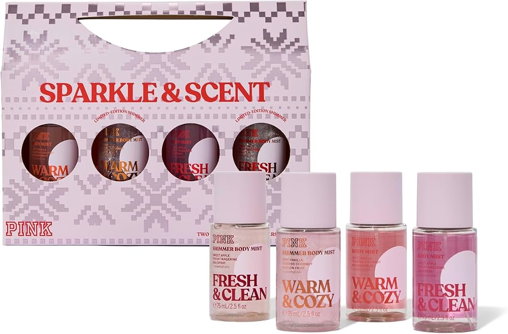Amazon.com : Victoria's Secret PINK 4 Piece Sparkle & Scent