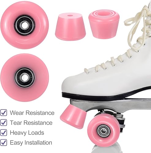 Miniatura 6 de PATIKIL Paquete de 8 ruedas de patinaje de 2.283 in x 1.260 in con rodamiento ABEC-9, ruedas de patinaje de poliuretano 82A y 2 topes de dedos para