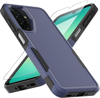for Galaxy A17 5G Phone Case,[Military Grade Drop Tested] with Screen Protector, Dual Layer Protective Heavy Duty Cell Phone Cover Non-Slip Shockproof Rugged Case for Samsung Galaxy A17 5G Blue