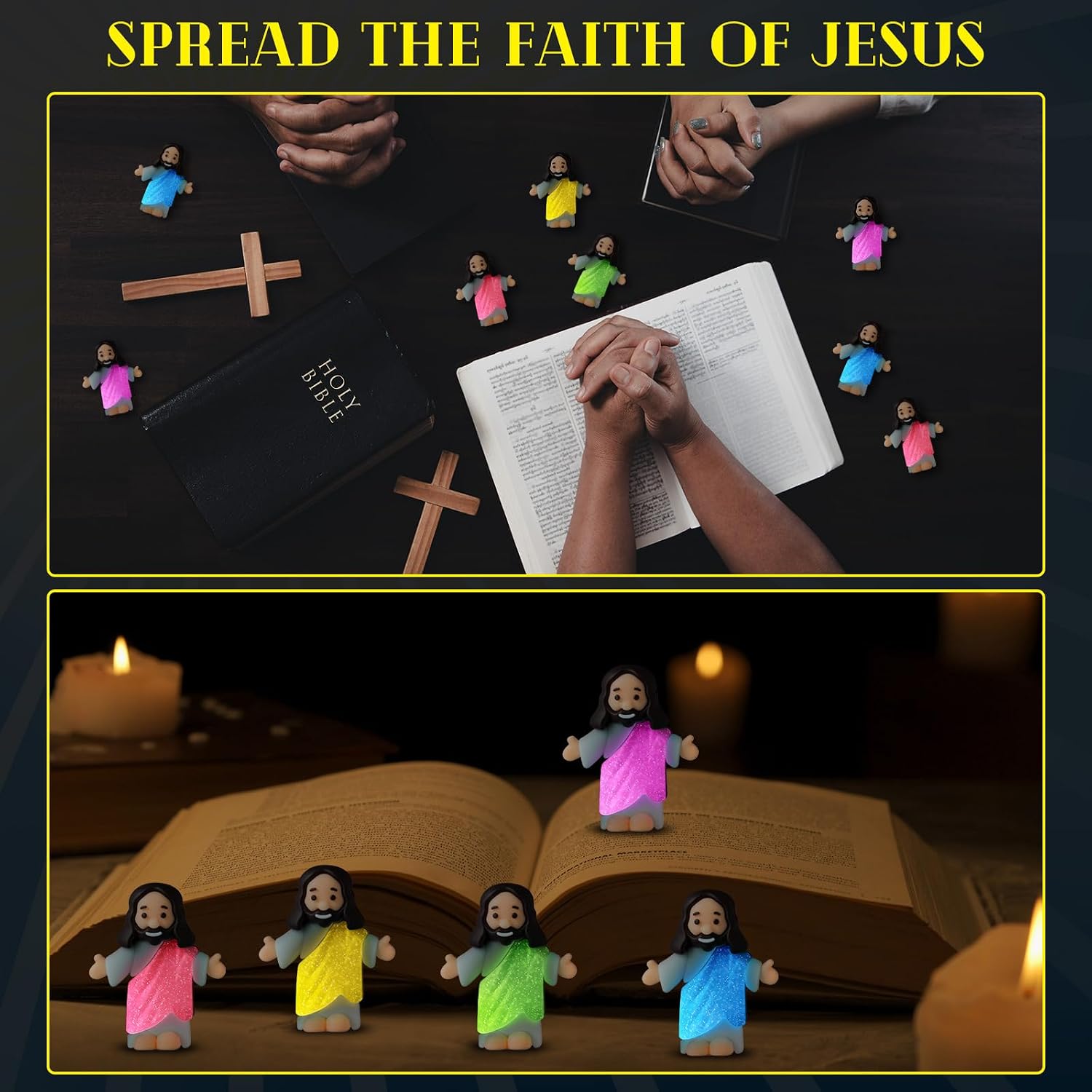 25 Sets Halloween Mini Jesus Figurines, Walk with the Light Cards image 5