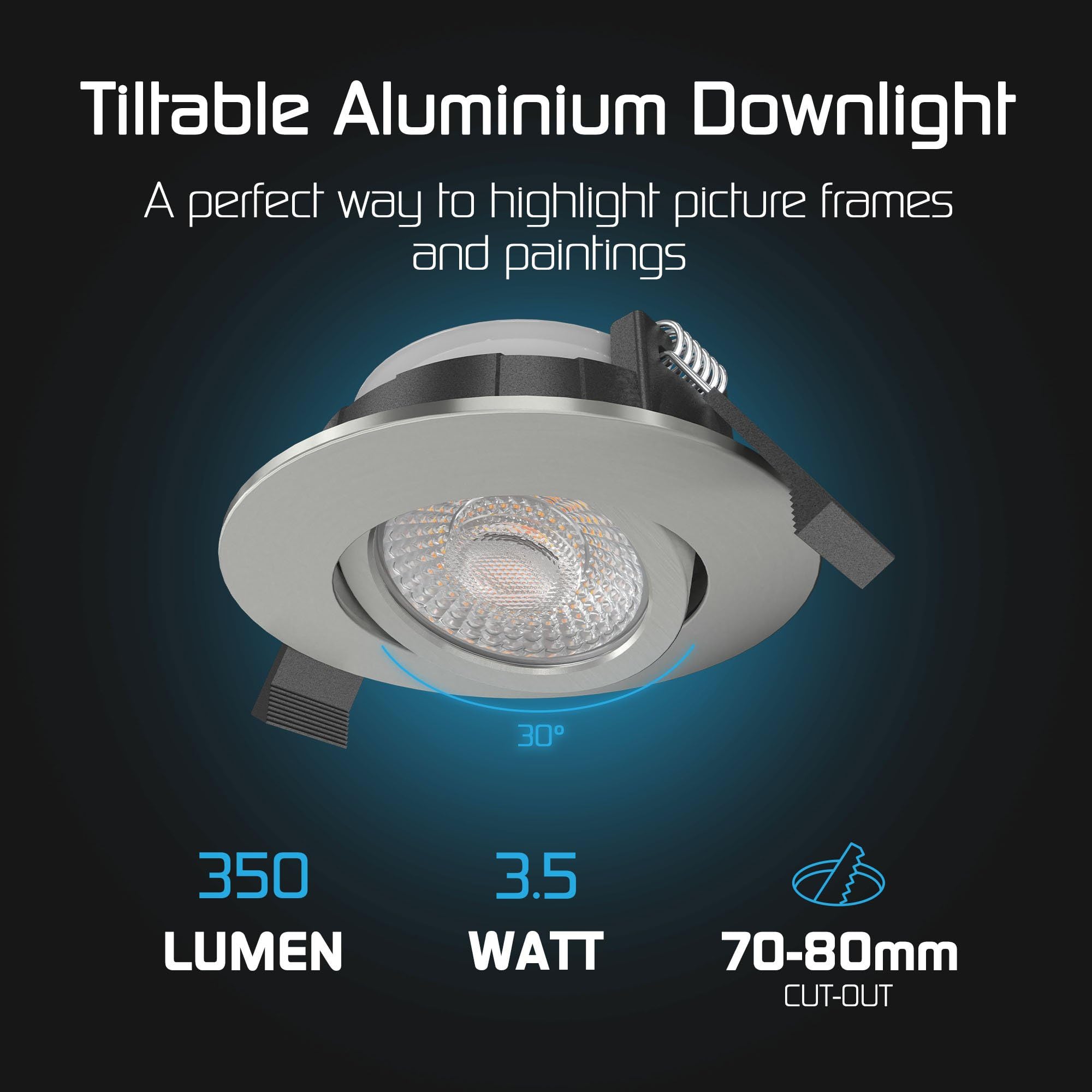 Ledvion 6er Set LED Einbaustrahler 3W CCT Neutralweiss wasserdicht IP65 | Einbaumass Ø86mm; Wasserfest fuer Bad Dusche und feuchte Innenbereiche