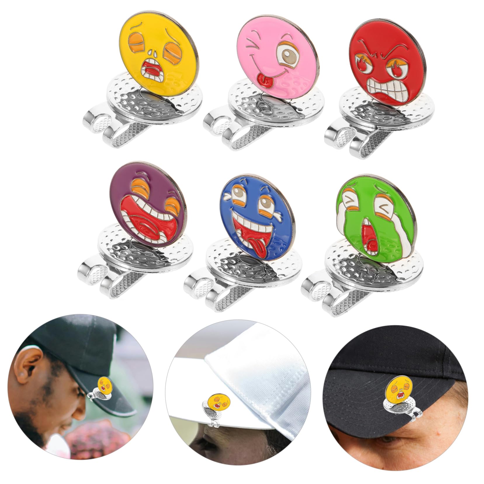 Marcador de Bola de Aleación, Accesorios Portátiles y Fáciles de Instalar 6 Pinzas para Gorra de Golf Delicadas y Creativas Paquete de 6 Piezas para Terreno de Golf