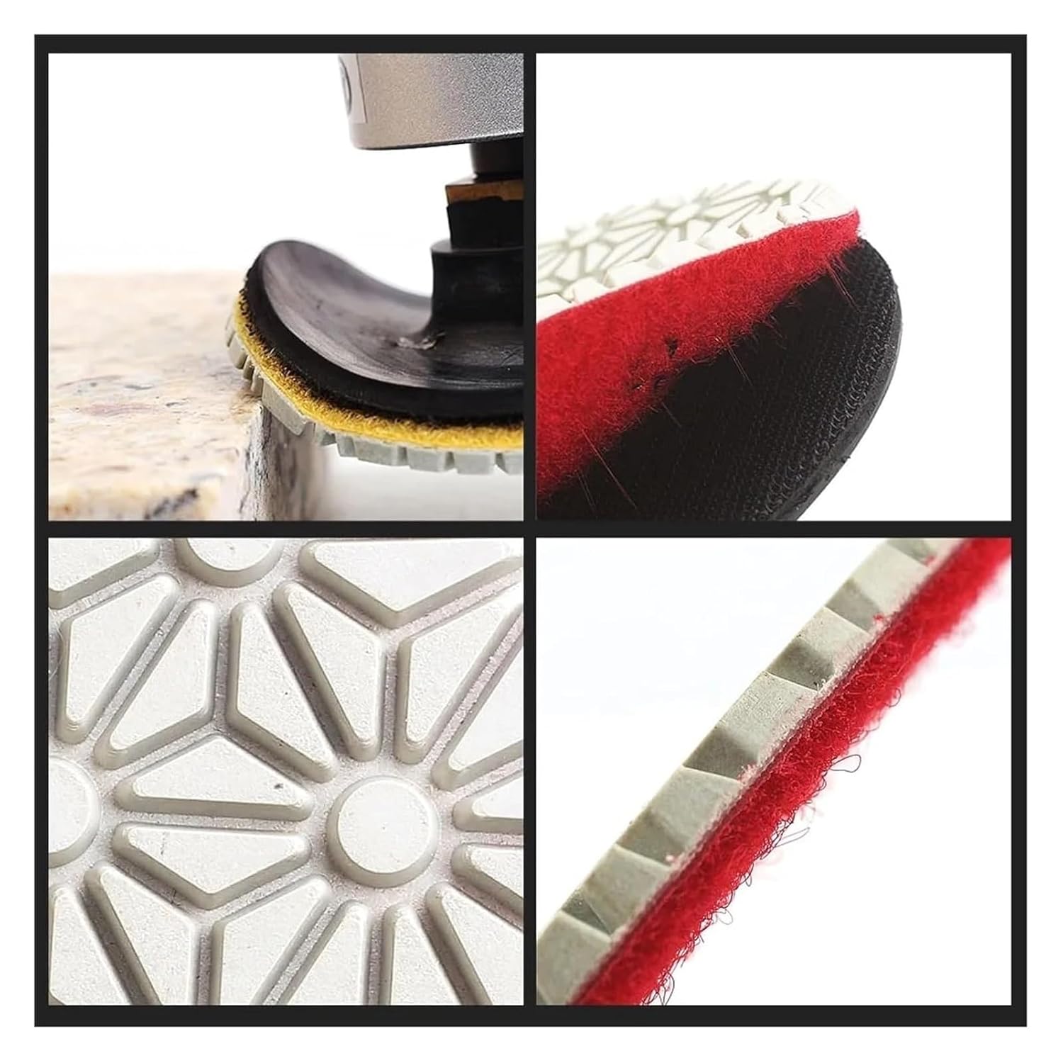 hskul 7pcs/lot 4 Inch 100mm with 3.0mm Diamond Granite Dry Or Wet Polishing Pads for Polishing for Granite and Marble