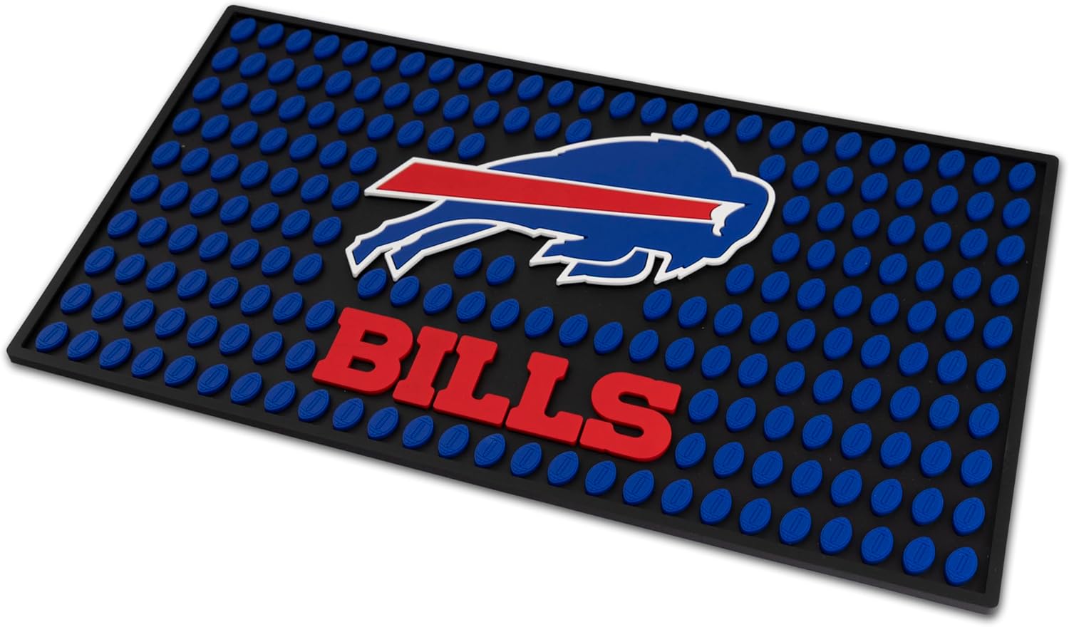 The Memory Company Officially Licensed NFL Bar Mat - Non-Slip Rubber Heavy-Duty, for Countertop & Home Bar, Large 19” x 11”