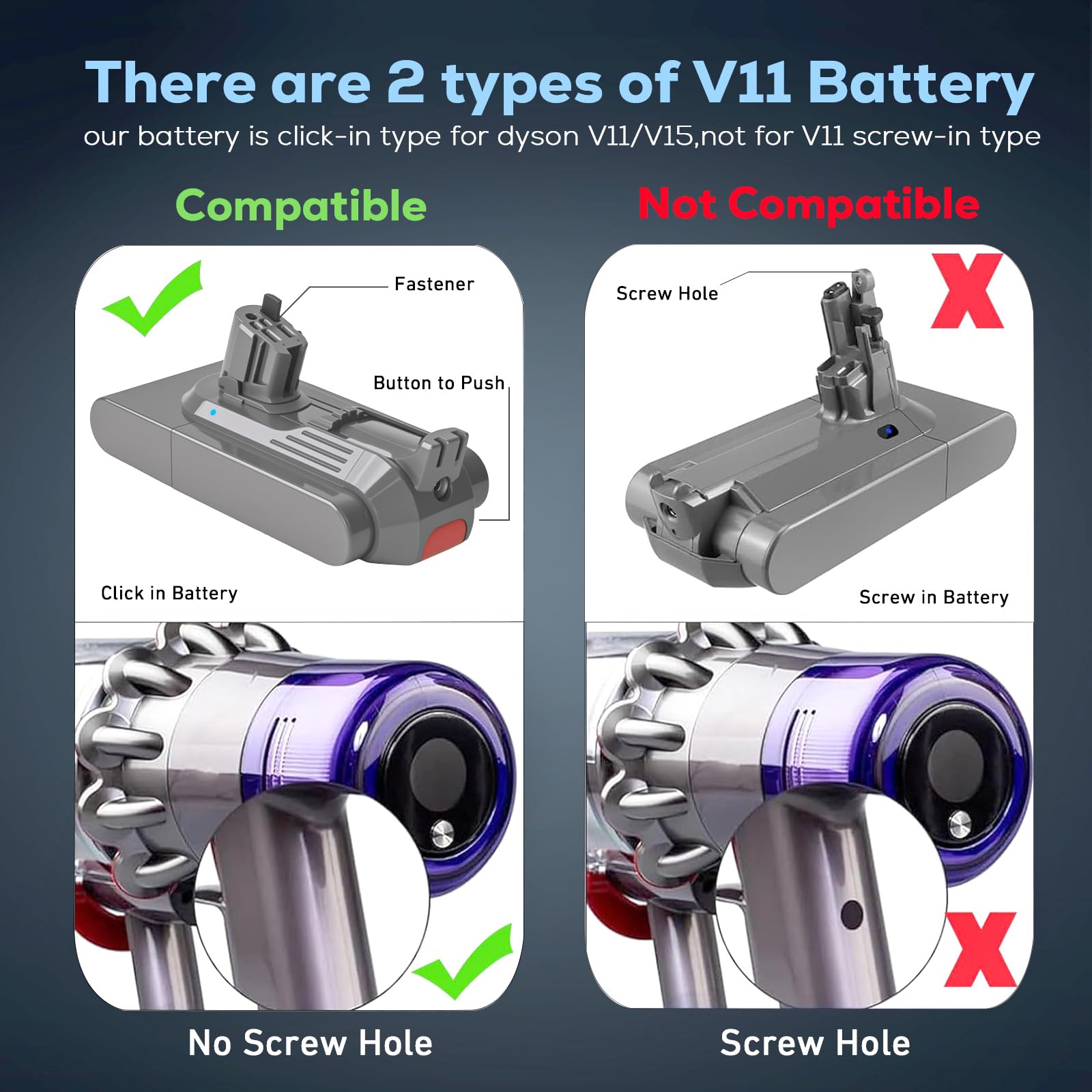 Amazon.com: Upgraded 5000mAh V11 V15 Click in Battery