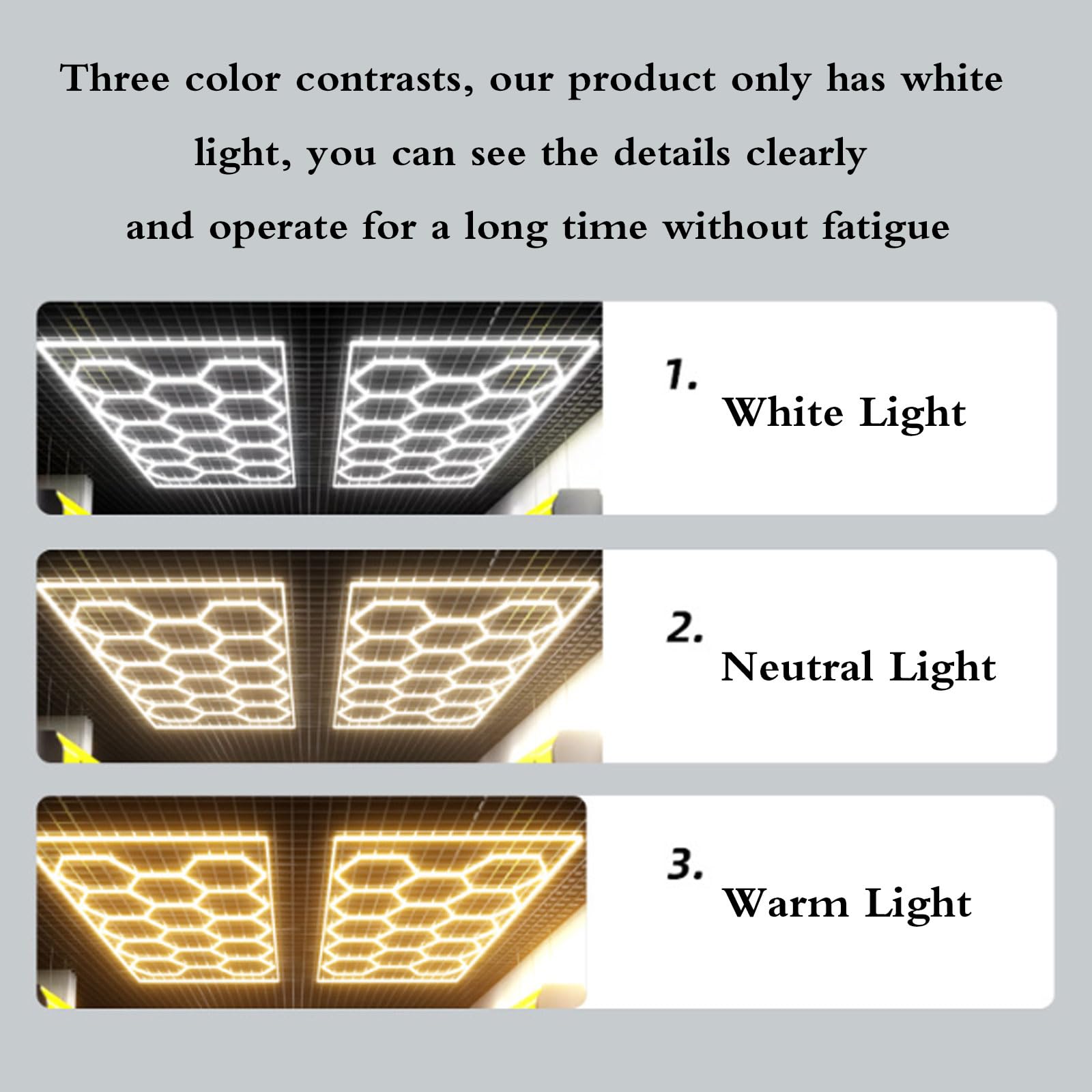 Plafonnier LED Hexagonsal pour Garage,Luminaire de Garage à LED en Nid d'abeille,Éclairage De Garage LED Hexagonsal,pour Garage,ateliers,Entrepôt,sous-Sol,Salle de Sport.