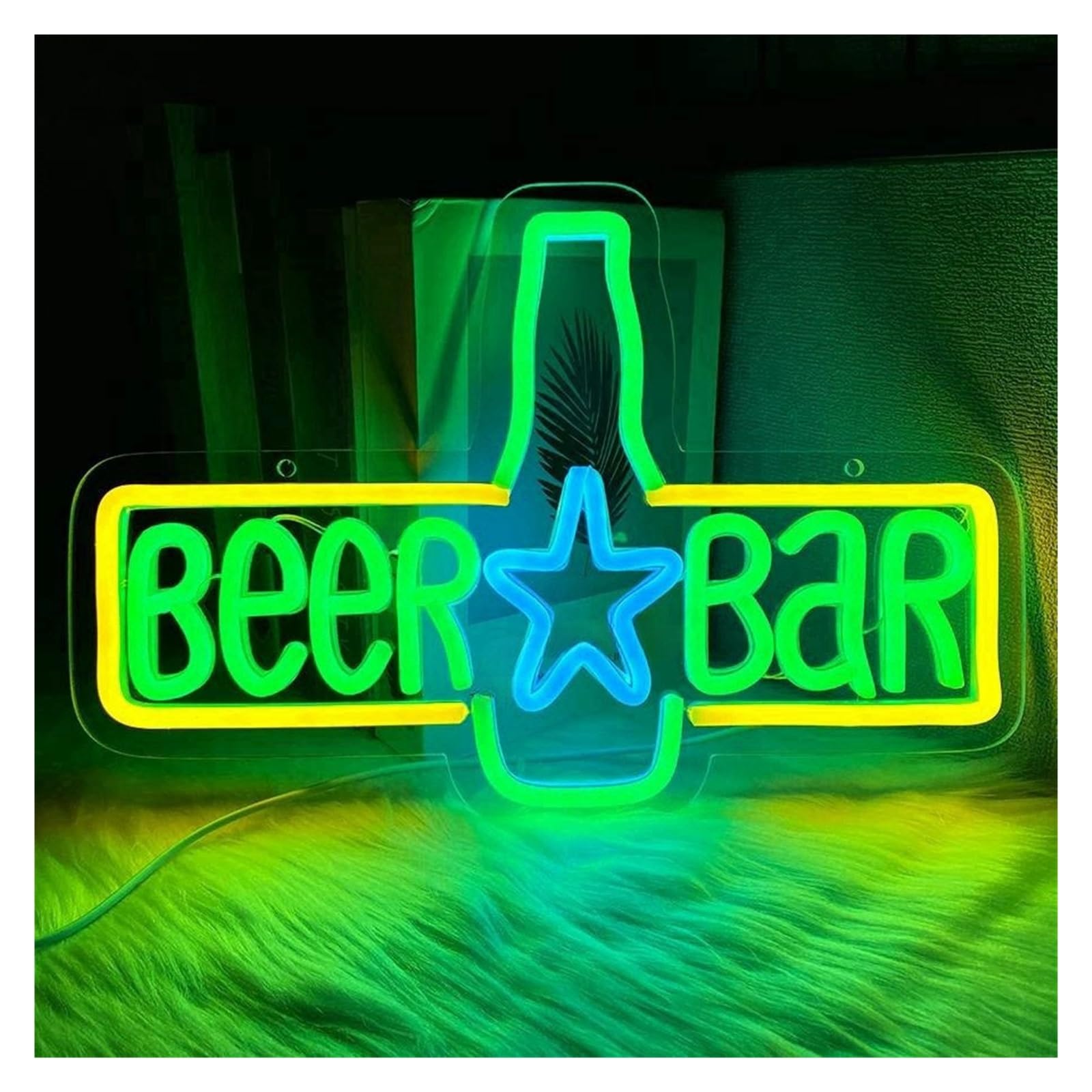 LEMST Signs Lamp Beer Bar Neon Sign Acrylic Business Sign Board Light Dimmable USB Powered for Beer Party Bar Club Wall Decor 35cmx24cm