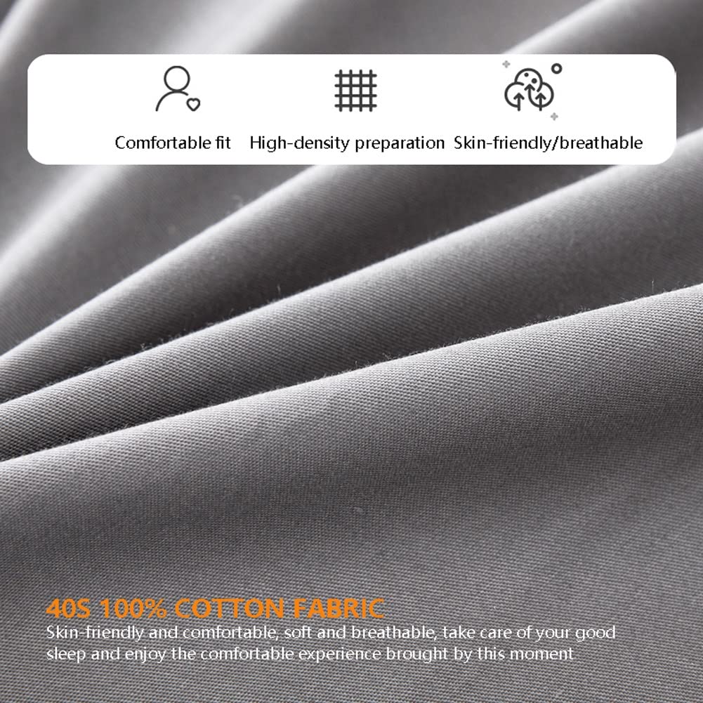 Wzywai Drap Housse 120x190/200cm Drap de lit 100% Coton Bonnet Elastique 15cm pour Matelas Mince Protege Matelas Housse Matelas 1 Personne Fitted Sheet (Color : Graey, Size : 120x190cm)