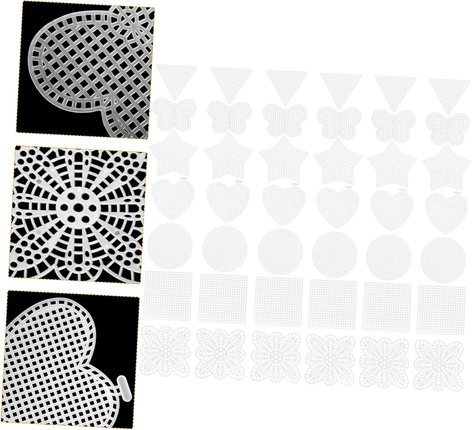 LIFKOME 70pcs Plastic Mesh for Cross Stitch Embroidery Mesh Sturdy Smooth Canvas