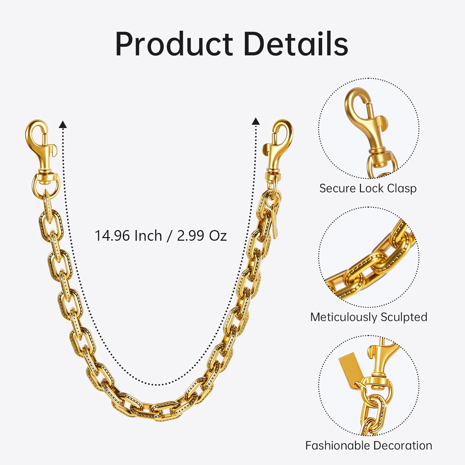 Weixiltc Bag Charm Chains for Women, Cute Purse Extender Chain, Punk Charm Pants Link Chain for Girls - Image 6