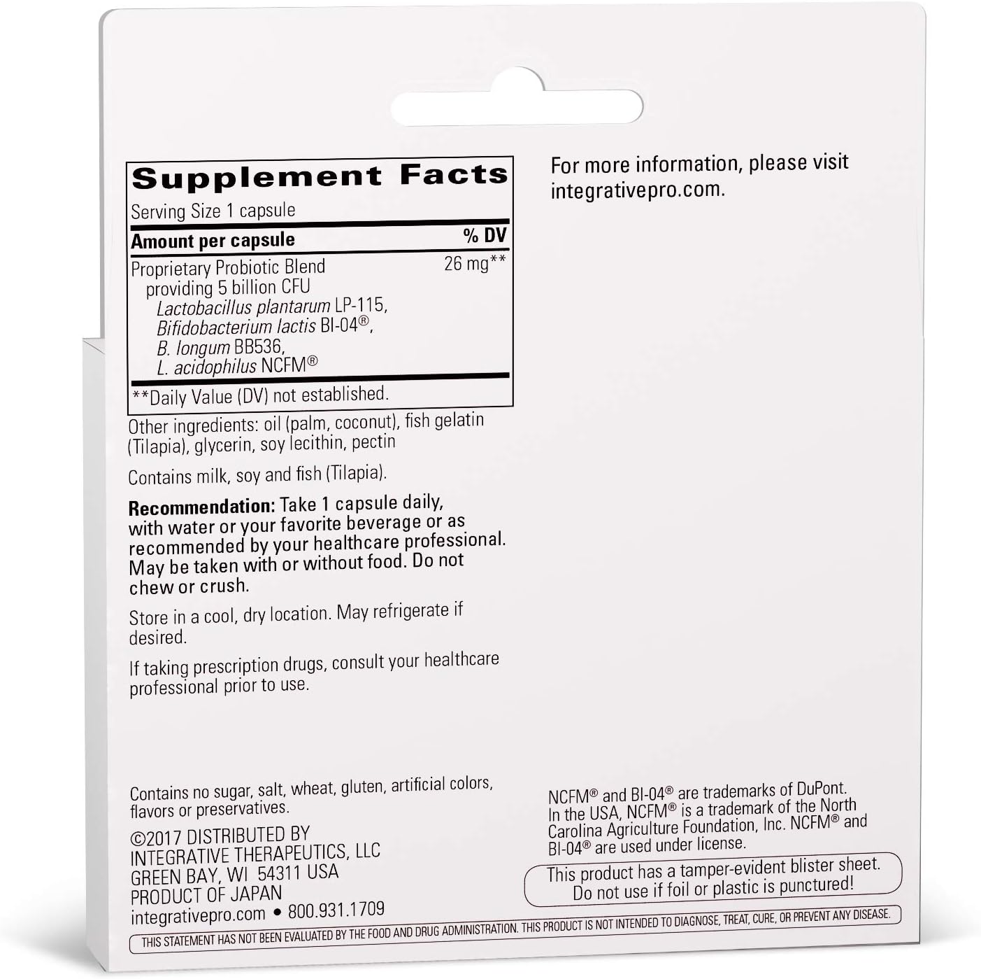 Integrative Therapeutics Probiotic Pearls Advantage - Gut Health Support* - Daily Supplement with Lactobacillus & Bifidobacterium - Non-Refrigerated - True Delivery Technology - 60 Capsules