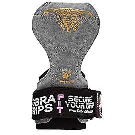 Cobra Grips PRO Weight Lifting Gloves Heavy Duty Straps Alternative Power Lifting Hooks Best For Deadlifts With Adjustable Neoprene Padded Wrist Wrap Support Bodybuilding (FIT Charcoal Leather)