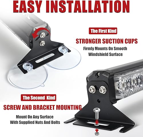 Miniatura 5 de 2 luces estroboscópicas de emergencia de 6.1 pulgadas, color azul, 12 luces LED intermitentes de advertencia de peligro intermitentes para