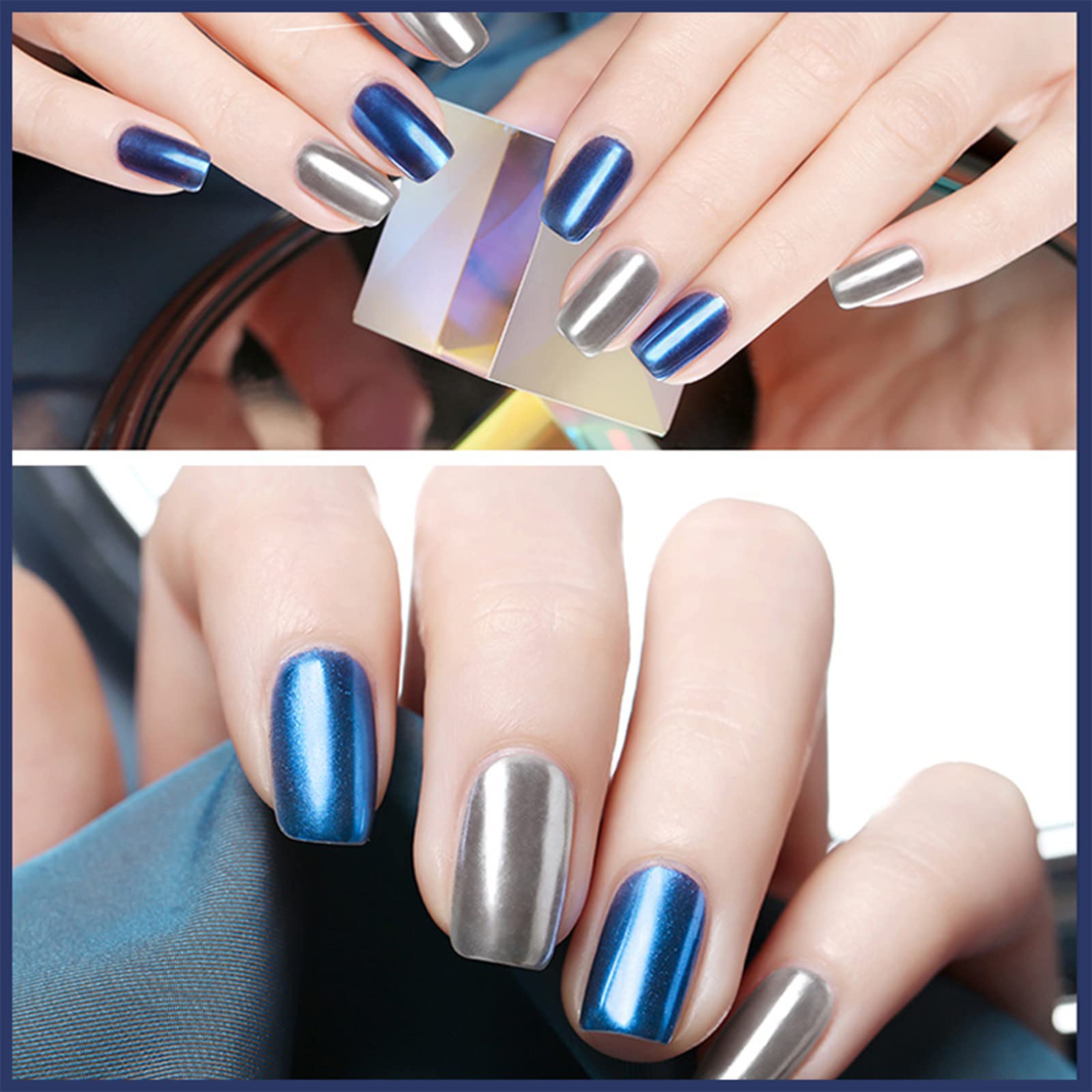 Vernis à Ongles Effet Miroir Or Argent - Séchage Rapide, Métallisé - 8 Ml - Neuf Sous Blister