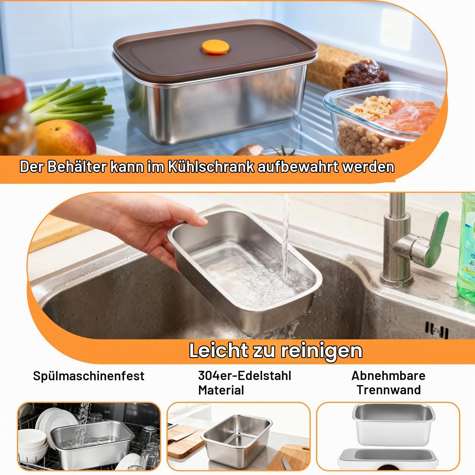 Elektrische Lunchbox mit Akku, Kabelloses Tragbare Beheizte Lunchbox, 1L Herausnehmbare Edelstahl-Brotdose, Isoliert & Selbstaufheizend, 6 Temperatur & 6 Timer, für Büro, Picknick, Auto, Außen