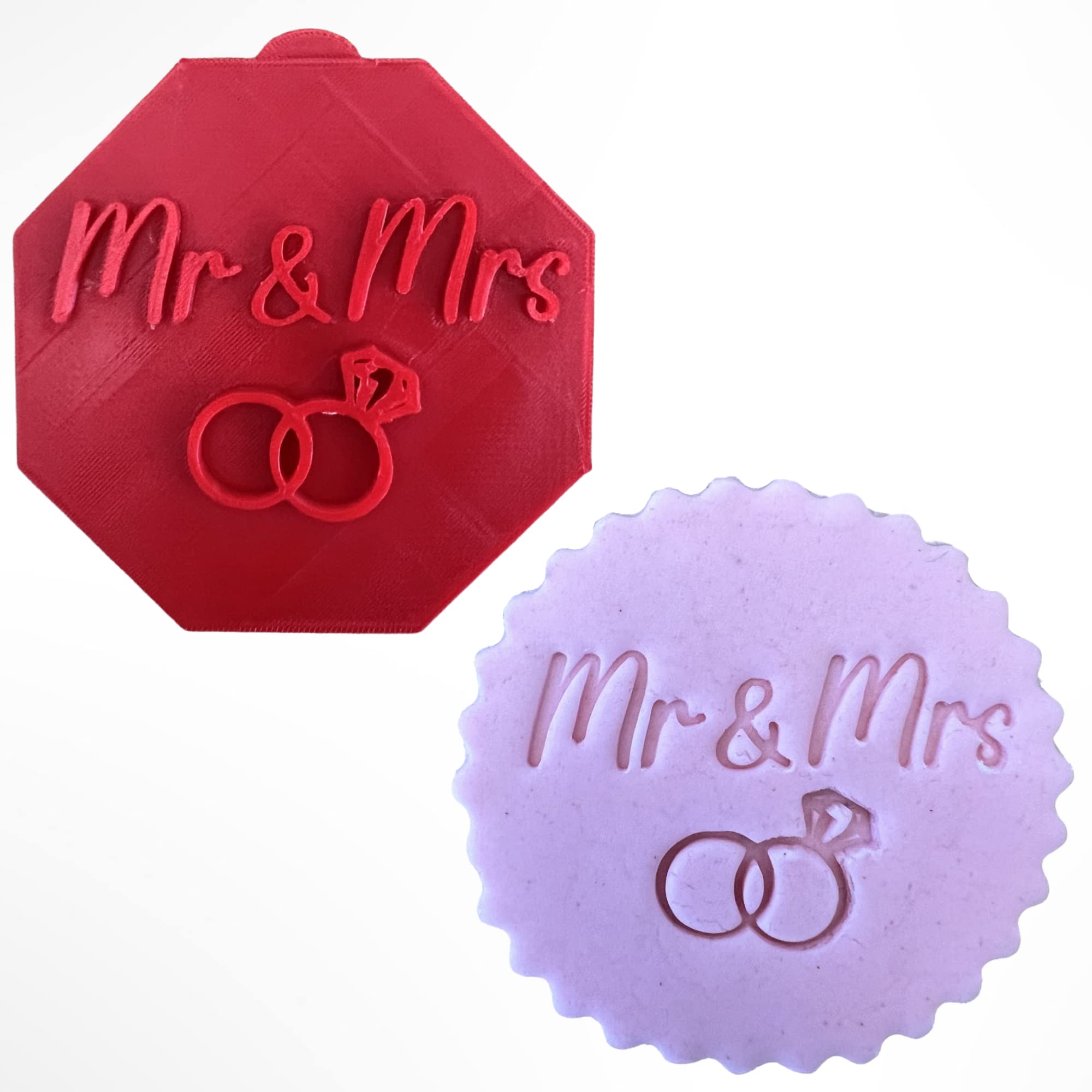 Custom Mr and Mrs Engagement Wedding Names Fondant Stamp Debosser Cupcake Icing Cookie Decoration Cake Personalised (8cm)