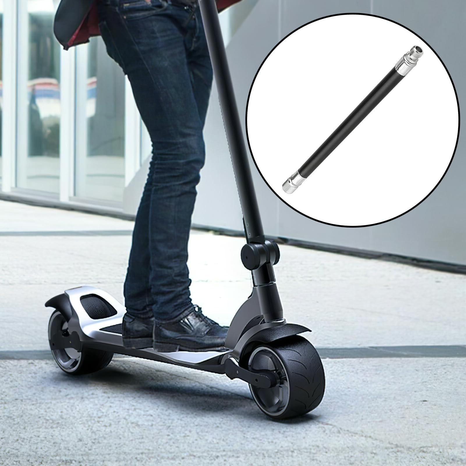 Adattatore Valvola Gonfiabile per mi M365 PRO Pro2 1S Max G30, Tubo di Prolunga in Gomma e Rame, Estensione Pneumatico per Scooter Elettrico, Moto e Bici da Strada MTB