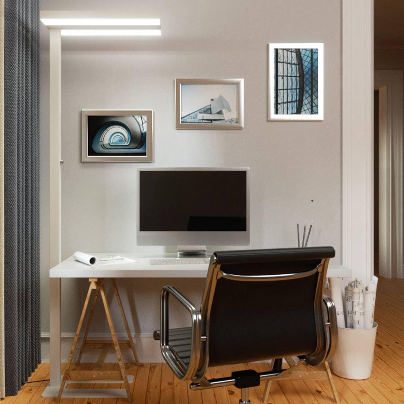 Arcchio Lampada da Terra Dimmerabile, Piantana LED 60W 6000LM Luce Bianco Naturale 4.000 K per Ufficio verso Alto e Basso Studio Moderno Industriale