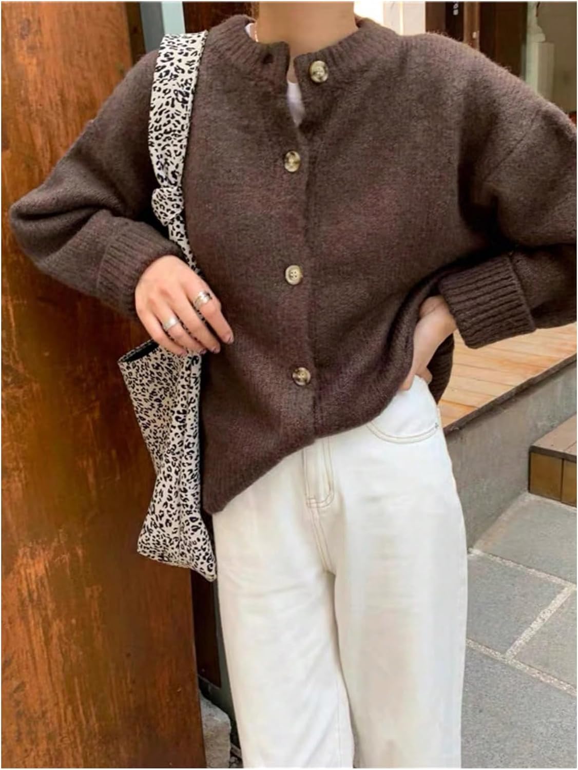 GORGLITTER Women's Button Up Cardigan Trendy Long Sleeve Chunky Knit Cozy Oversized Holiday Sweaters Outerwear - Image 5