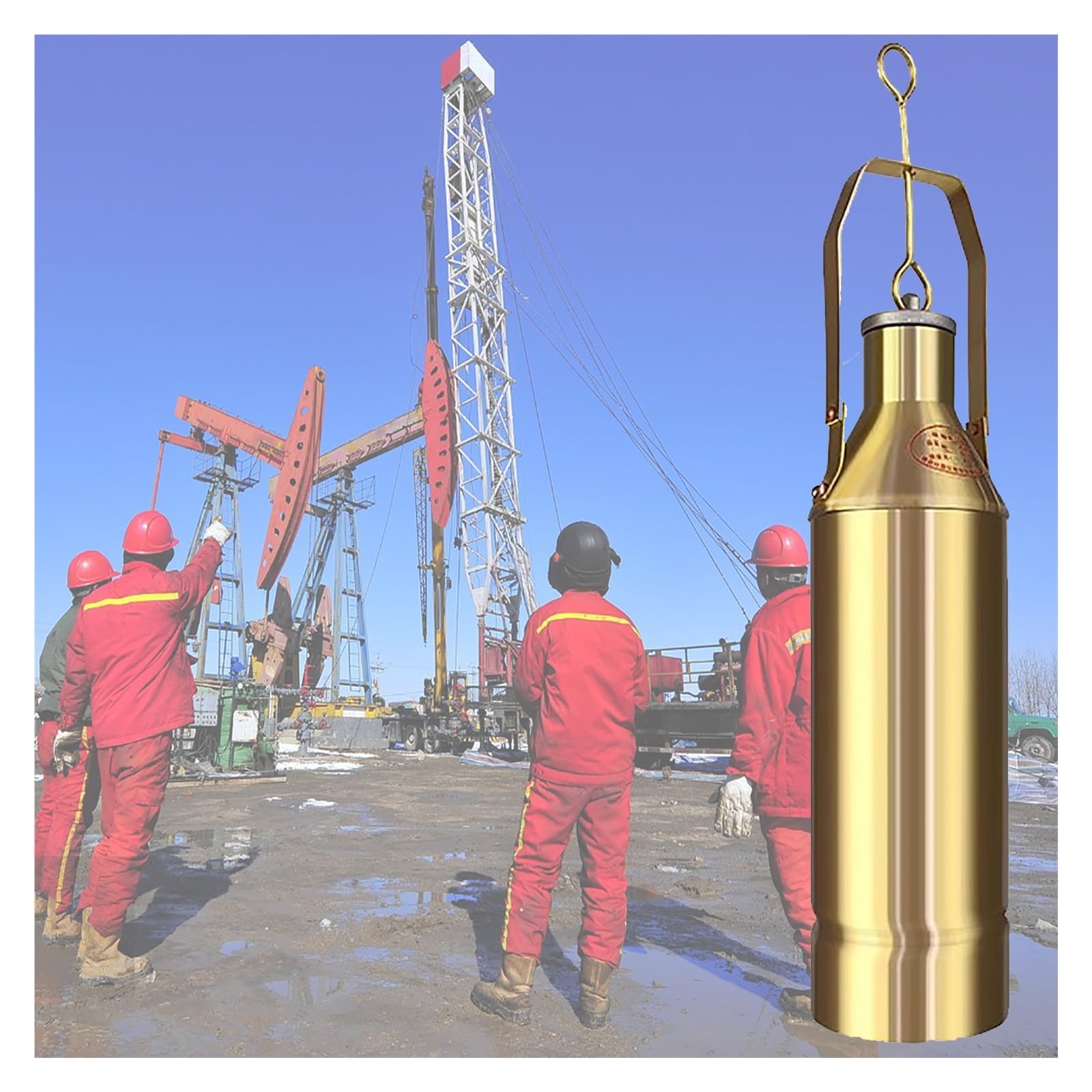 Portable Oil Sampling Container/Core Sampler, Handheld Oil Analysis Kit for Fuel Oil/Gear Oil/Diesel Oil/Motor Oil, Industrial-Grade Liquid Thief Sampling Tool(Brass,300ml)