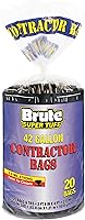 Brute Super Tuff 42 Gallon Heavy Duty Contractor Trash Bags, 2.0 MIL Thick, Twist Tie, Black, 20 Pack - Rip Tear Leak Proof