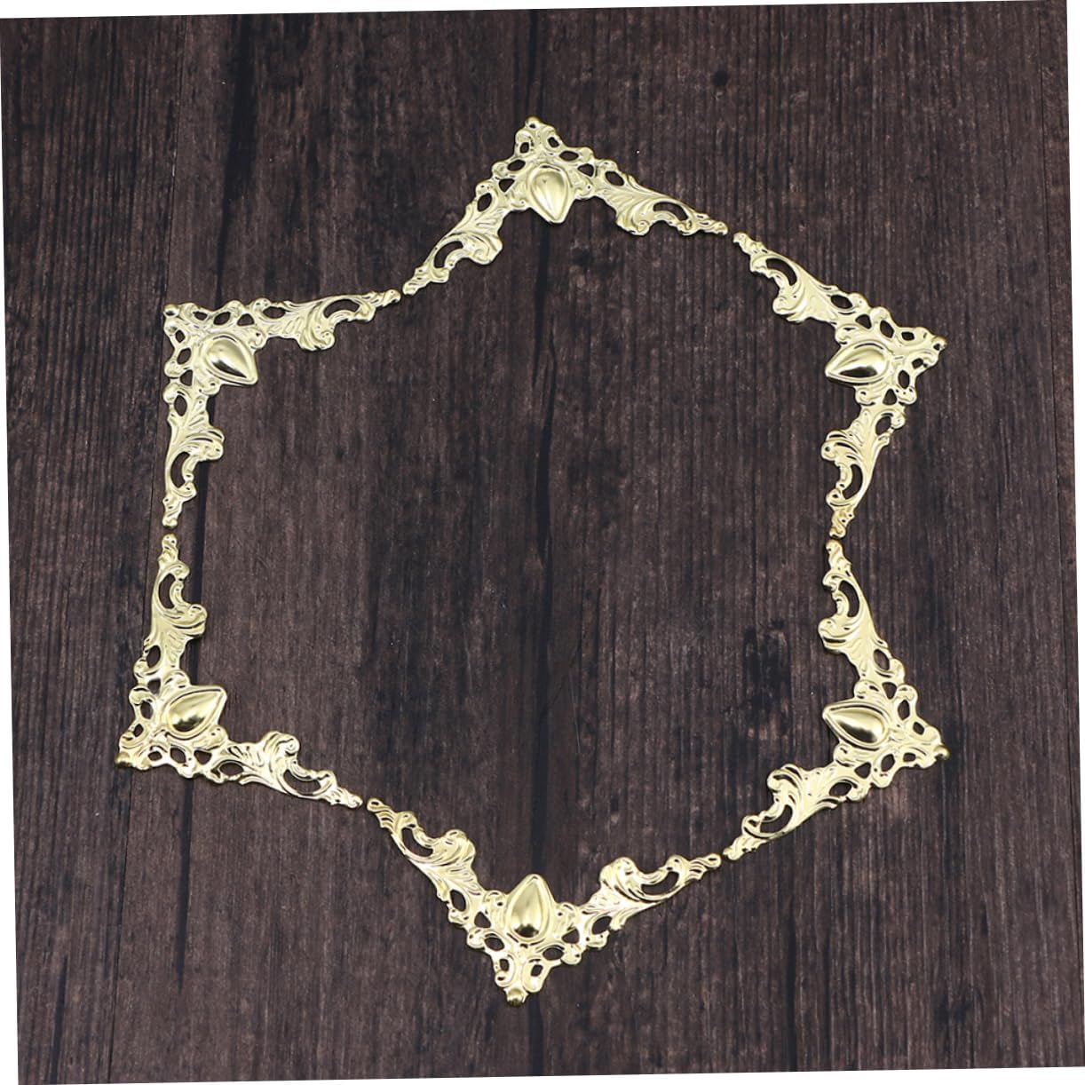 GLSTOY 100pcs Vintage Yellow Metal Book Corner Protectors Decorative Scrapbook Album Edge Covers Elegant Antique Style for Books Boxes and Craft Projects image 5