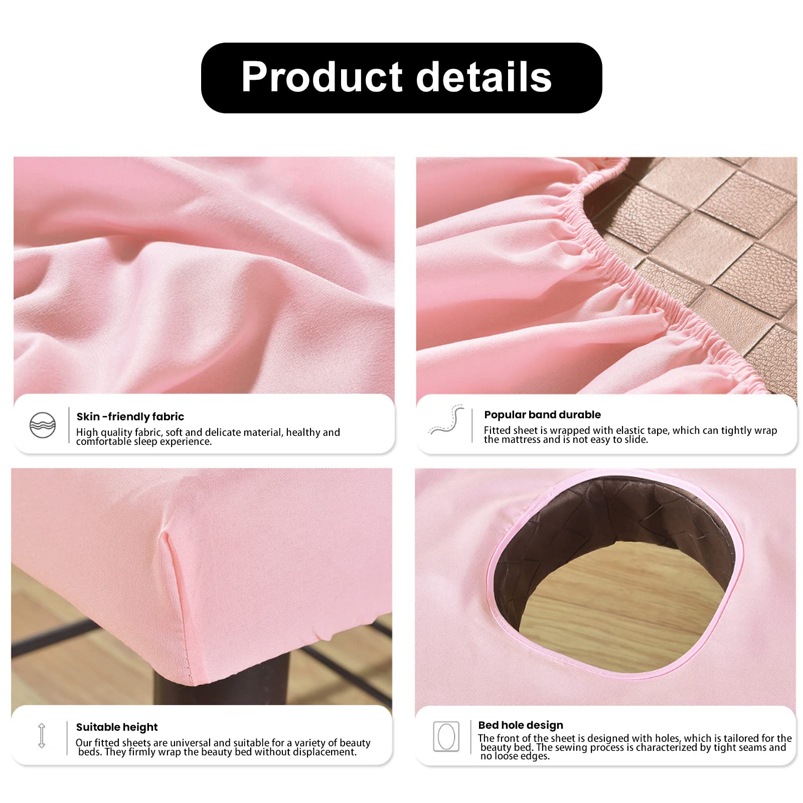Telo di Copertura per Massaggio, Lenzuolo per Lettino da Massaggio, Lenzuolo per Massaggi, Lenzuolo per Divano da Salone, Copertura per Divano da Massaggio (Rosa/2 Pezzi)