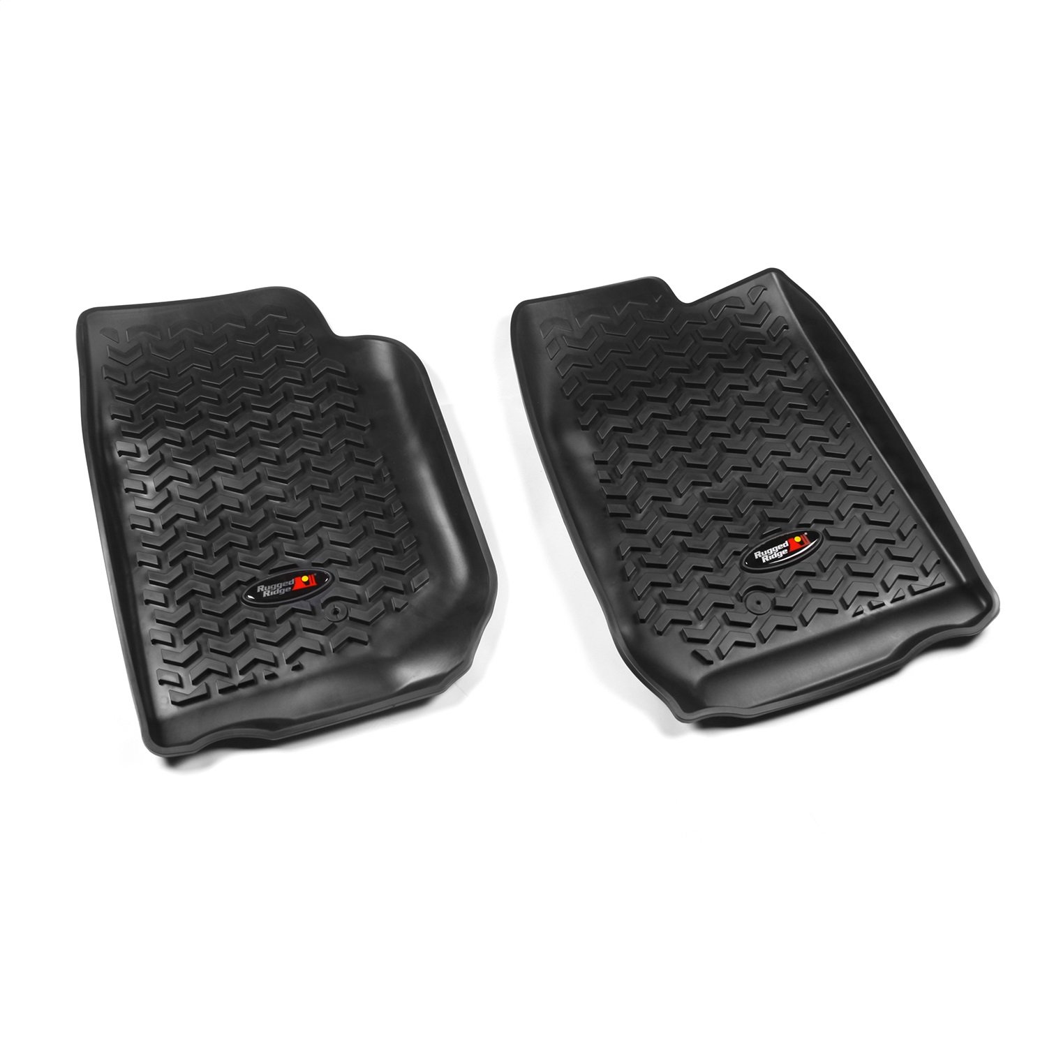 Rugged Ridge 12920.01 Floor Liner, Front; Black, 2007-2018 Jeep Wrangler Unlimited Jk 4 Dr