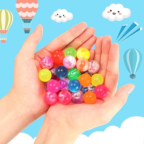 Miniatura 3 de Leitee 500 bolas rebotadoras a granel, bolas pequeñas de neón de 0.7 pulgadas0.709 in para máquina expendedora, recuerdos de fiesta de cumpleaños