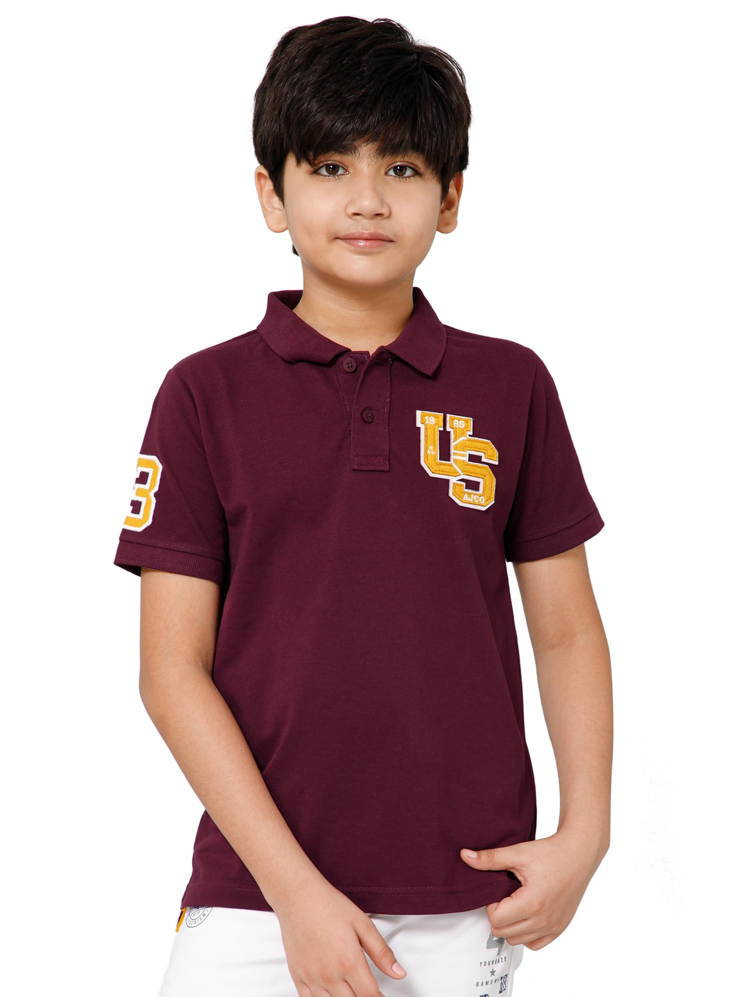 Alan Jones ClothingBoy's Cotton Regular Fit Polo T-Shirt