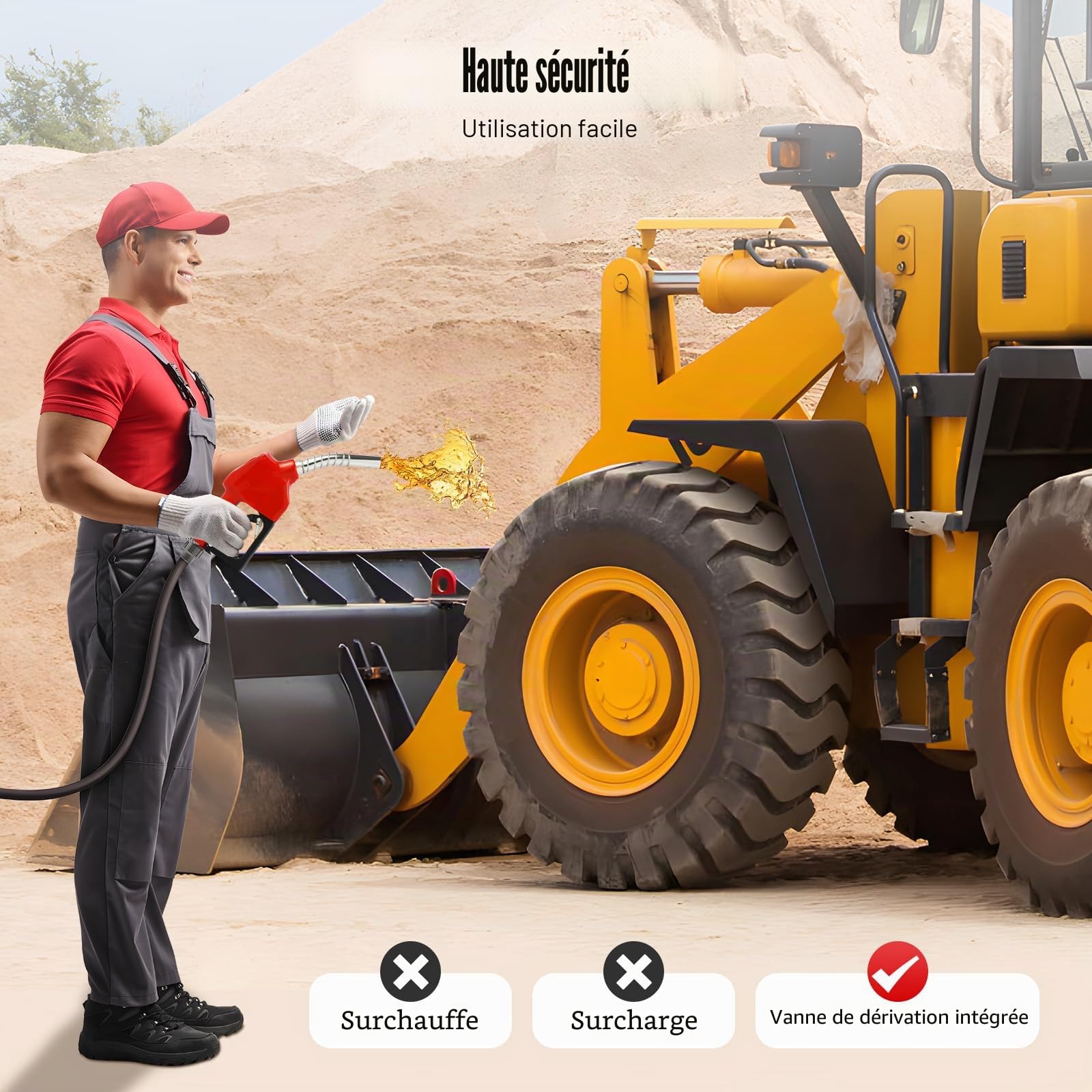 Pompe à diesel 230 V, 60 l/min, auto-amorçante, 550 W, pompe à fioul, pompe à carburant pour pelleteuses et bulldozers, vitesse 2800 tr/min