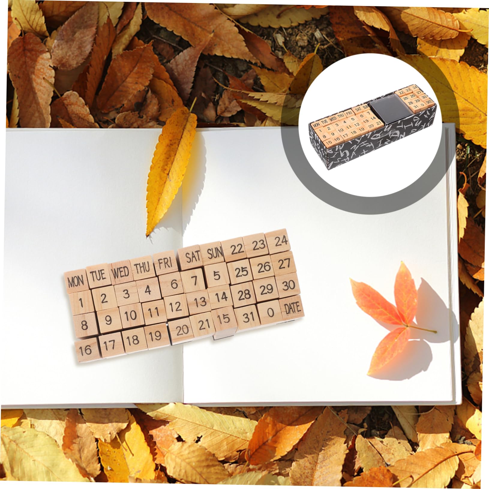 Operitacx 5 Sätze Holzstempel Set Teilig mit Zahlen Wochentagen und Buchstaben Diy Scrapbooking Stempel Holz für Tagebücher Planer und Kreative Bastelprojekte Leicht und Kompakt