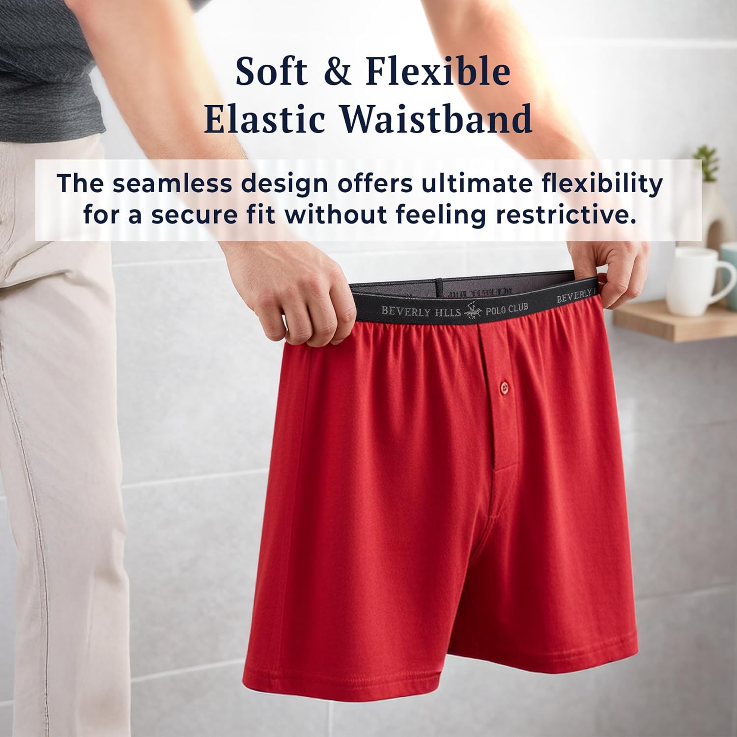 Beverly Hills Polo Club Men's 4 Pack Knit Boxer Short - Image 3