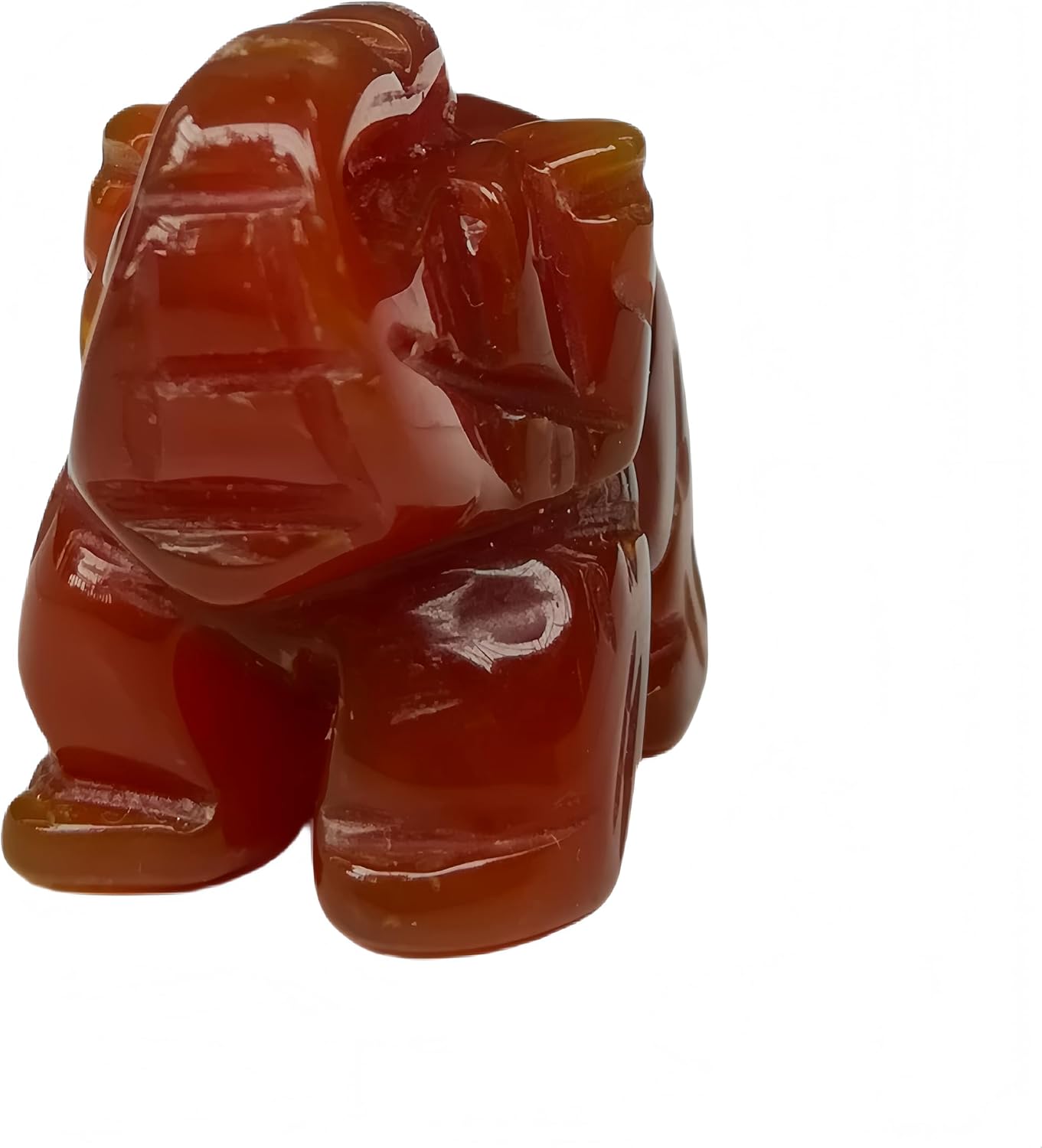 Natural Carnelian 1.5 Inches Elephant Indoor Decorative Stone,Pocket Crystals and Healing Stones Figurine Decor