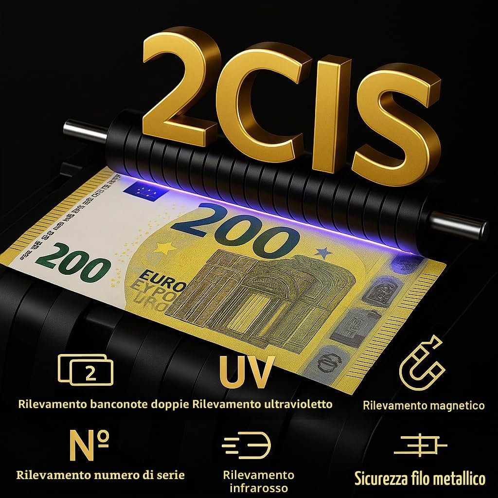 BEITZ BS-920A - Contatore di banconote con display cliente, testato ECB, tecnologia 2CIS, rilevamento 9 volte di denaro falso, offline e anonimo, contatore professionale con visualizzazione dei