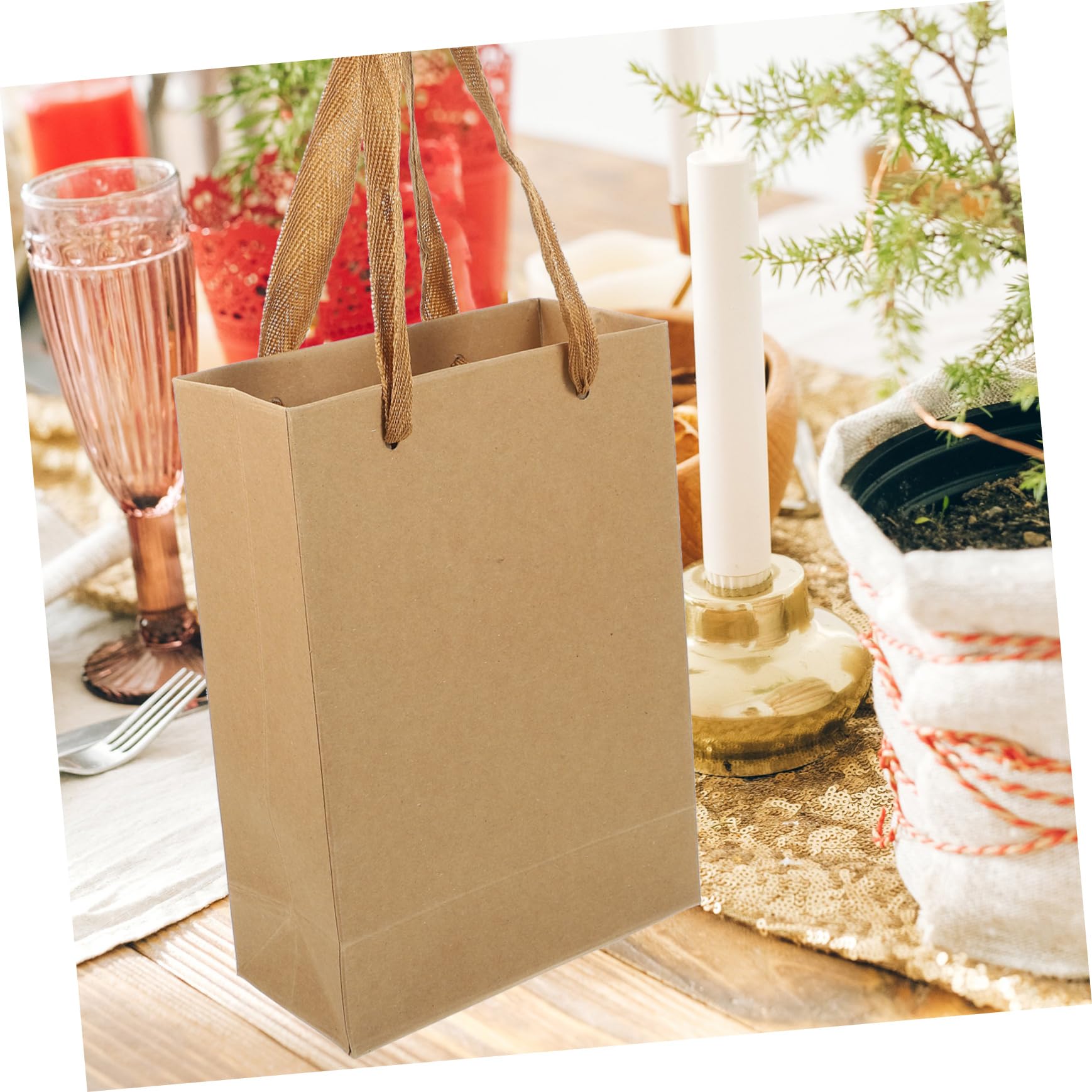 Bolsas de Papel para Dulces con Asas 25 Piezas Marrón