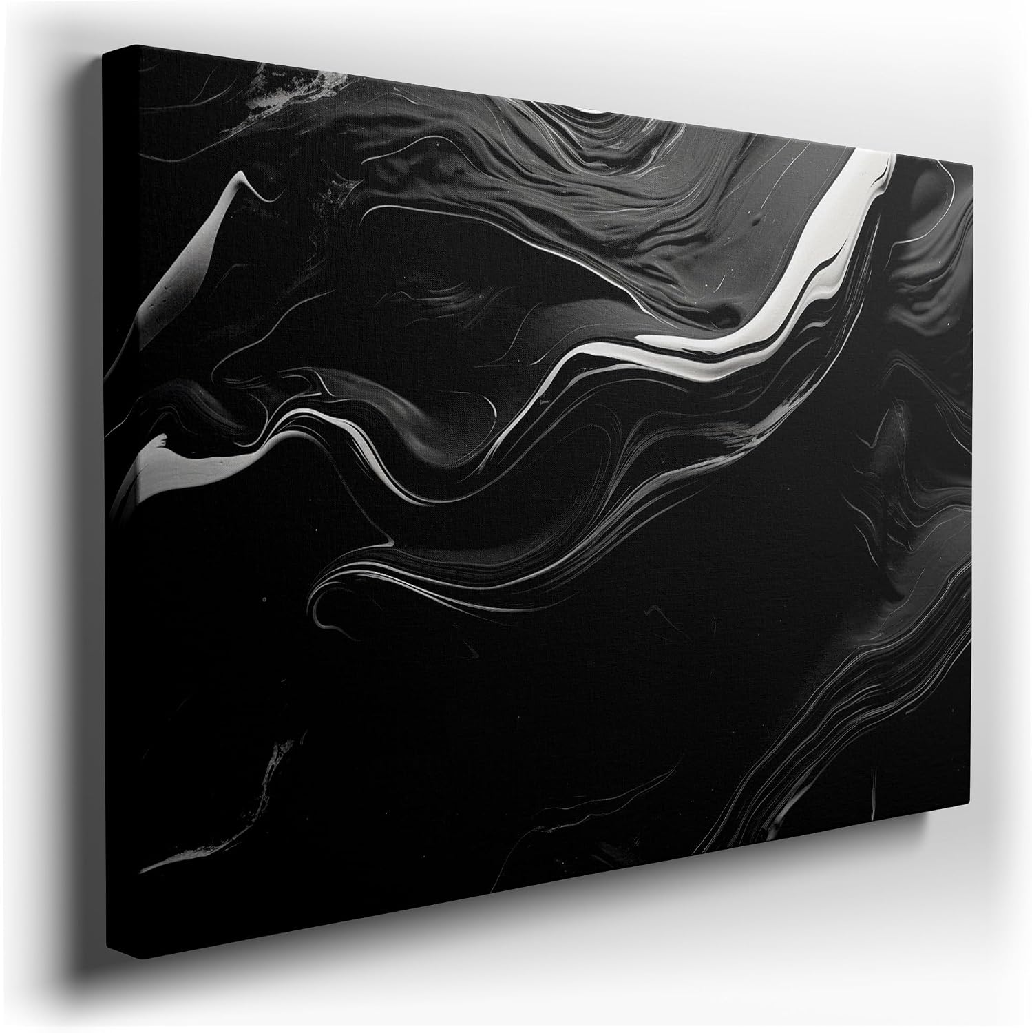 Canvas for Living room. Whispers of Shadows and Light in Abstract Waves, 27 x 18 inch Canvas Wall Art - Contemporary Masterpieces - Modern Home Decor