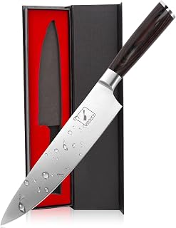 imarku 8 Inch Japanese Chef Knife - Ultra-Sharp High Carbon Steel Gyutou, Ergonomic Pakkawood Handle, Premium Kitchen Gift
