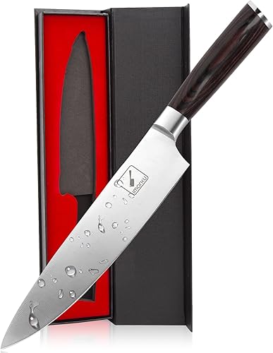Cuchillo de chef de 8 in de acero inoxidable de alto carbono ergonómico de Imarku