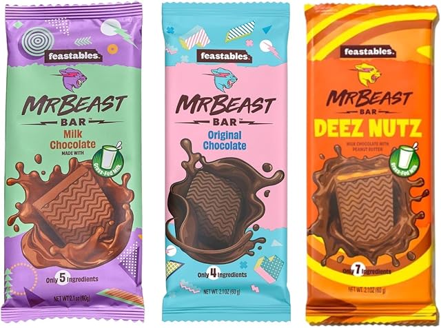 Feastables MrBeast - Try Pack - 3 sztuki - oryginał/Deez Used/Milk