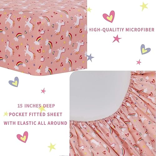 Miniatura 7 de Softan Juego de sábanas para niños y niñas, tamaño matrimonial, sábana bajera ajustable de microfibra, transpirable y sedosa sensación suave, juego