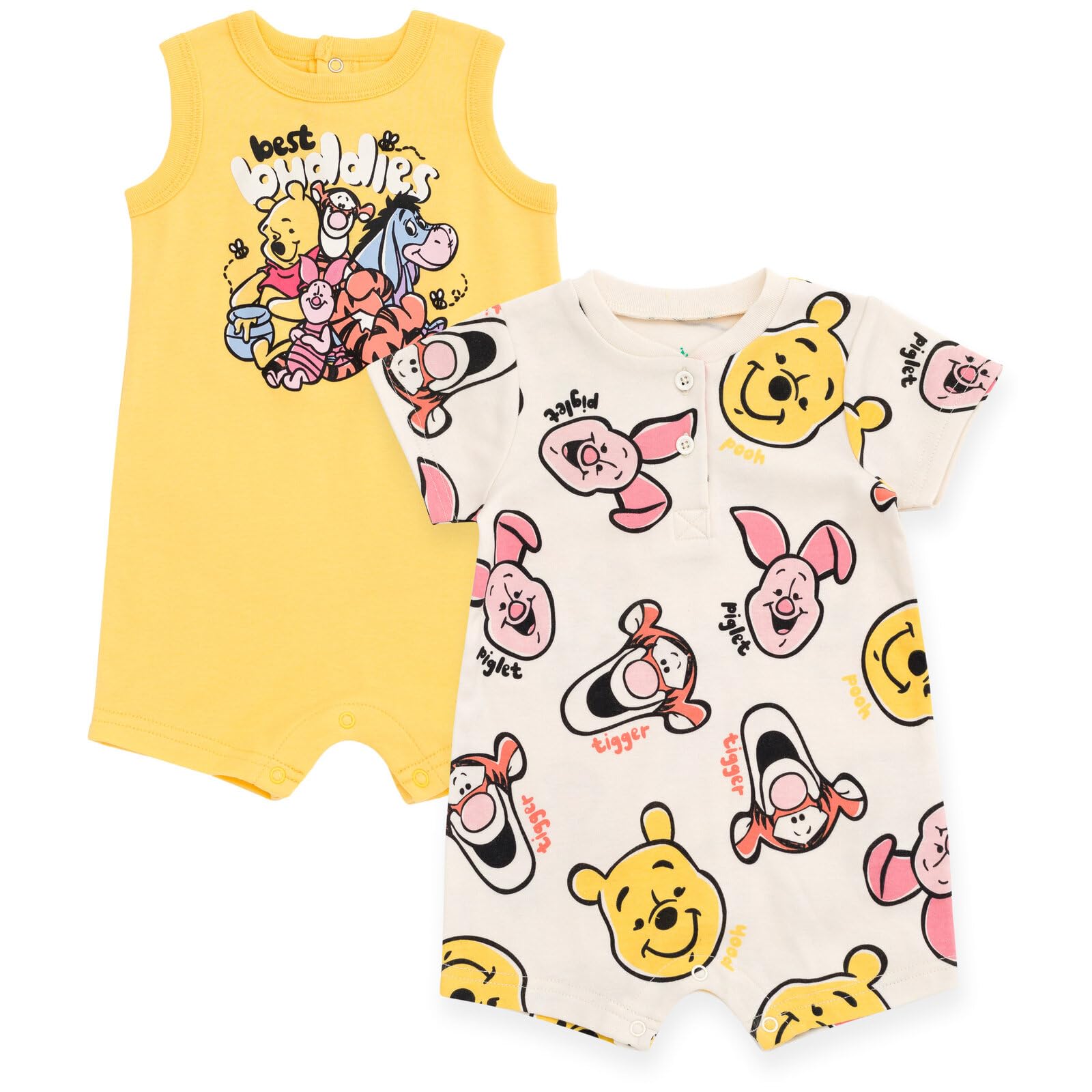 Disney Winnie the Pooh Baby Romper 2 Pack Newborn to Infant Sizes Newborn - 24 Months