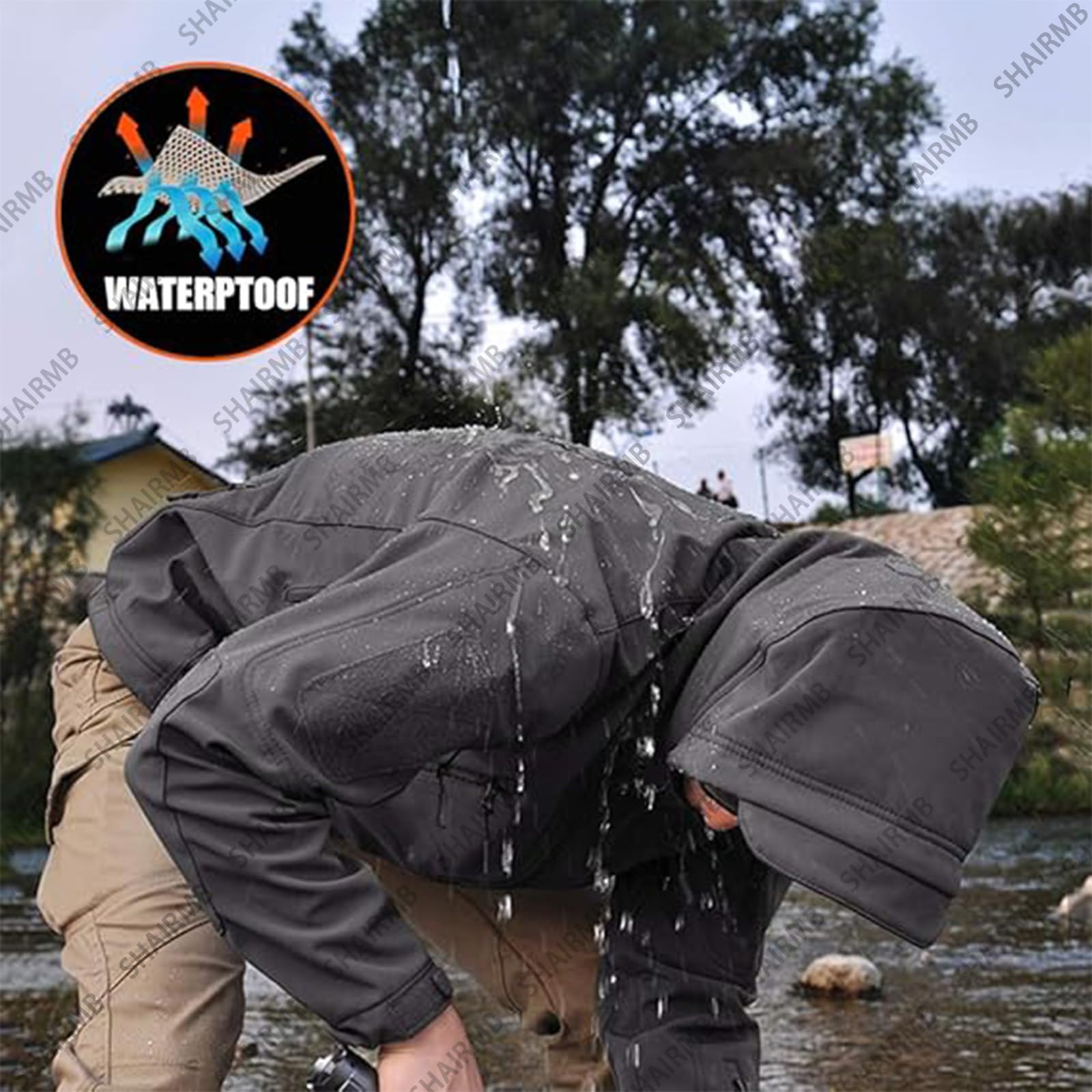 MilitäRische Softshell-AnzüGe, wasserdichte Tarnuniform, Taktische Jacke Und Hose FüR Herren, wasserdichte Armee-Kampfanzug-Sets, FüR Arbeit, Freizeit, Alltag, Jagd