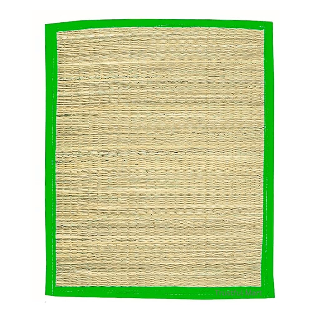 Trustful Mart Aasan Rectangular Mat for Sitting - Kusha Grass Aasan Korai Grass Mat for Pooja (Green) (1)-image-37