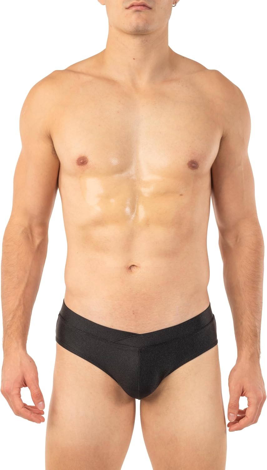 Gary Majdell Sport Men's Bikini Swimsuit with Crossover Waistband - Available in Shiny Tricot, Liquid Metallic, and Prints